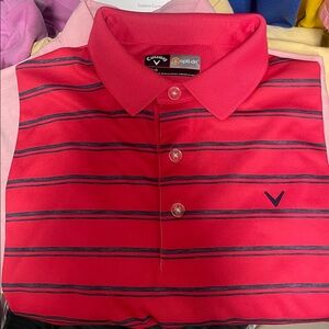 Callaway Red and Black short sleeve  Polo Shirt